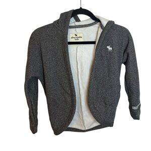 Abercrombie Kids Gray Hooded Fleece Cardigan